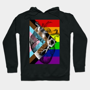 Progress LGBT Pride Flag . Anatomic Heart Hoodie